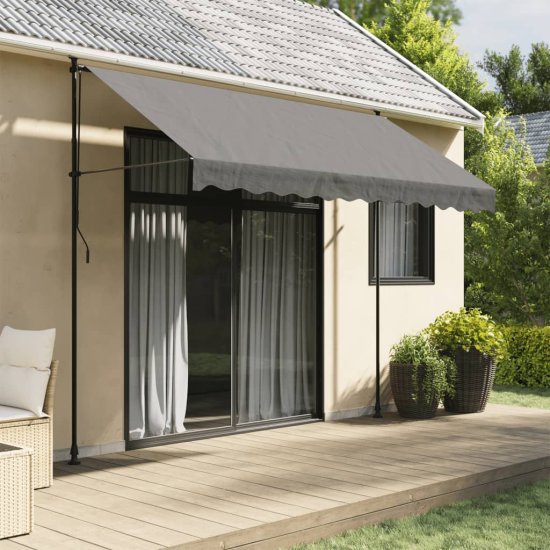shumee Zložljiva tenda antracit 300x150 cm tkanina in jeklo