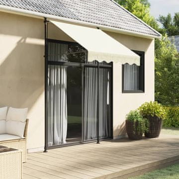 shumee Zložljiva tenda krem 150x150 cm tkanina in jeklo