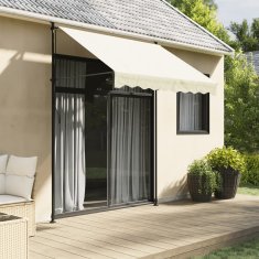 Vidaxl Zložljiva tenda krem 200x115 cm tkanina in jeklo