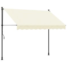 Vidaxl Zložljiva tenda krem 250x150 cm tkanina in jeklo