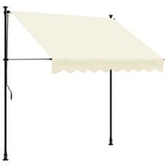 Vidaxl Zložljiva tenda krem 200x115 cm tkanina in jeklo