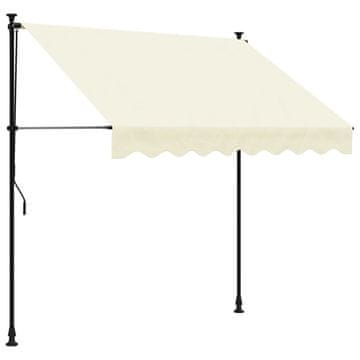 Vidaxl Zložljiva tenda krem 200x115 cm tkanina in jeklo