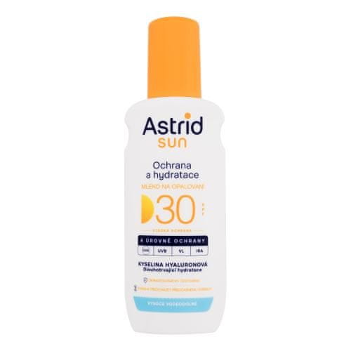 Astrid Sun Moisturizing Suncare Milk Spray SPF30 vodoodporen vlažilen losjon za zaščito pred soncem v spreju 200 ml