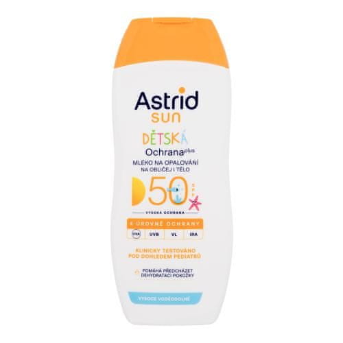 Astrid Sun Kids Face and Body Lotion SPF50 otroški vodoodporen losjon za zaščito pred soncem za telo in obraz 200 ml