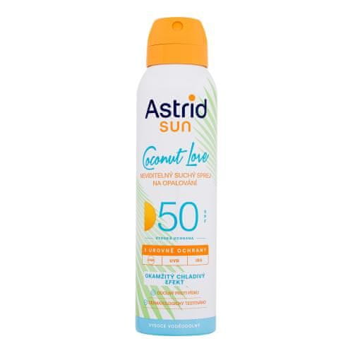 Astrid Sun Coconut Love Dry Mist Spray SPF50 vodoodporen neviden suhi sprej za zaščito pred soncem 150 ml