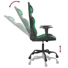 Vidaxl Gaming stol črno in zeleno umetno usnje