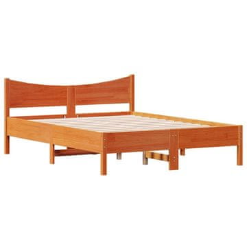 Vidaxl Posteljni okvir brez vzmetnice voščeno rjav 120x200 cm borovina