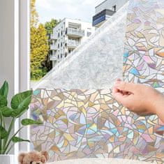HOME & MARKER® Samolepilna folija za okna, Okrasna folija z mavričnim učinkom, Dekorativna folija, Zaščita pred UVA in UVB žarki (200 x 45 cm) | PRISMWRAP