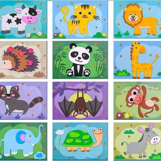 JOJOY® 3D sestavljanka, Sestavljenka iz penastih nalepk, Otroške nalepke, Samolepilne nalepke (2 kosa, Živali + Živali) | S2TICKYFUN