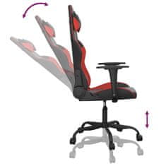 Vidaxl Gaming stol črno in rdeča umetno usnje