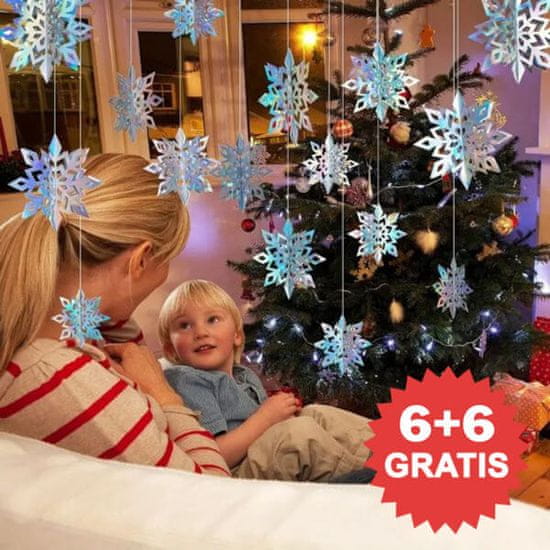 HOME & MARKER® 3D HOLOFLAKE Holografske snežinke I 6+6 BREZPLAČNO