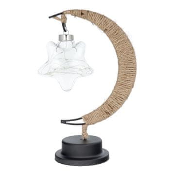 TIMMLUX LED namizna svetilka z ratanom Art Deco Twirl star na baterije
