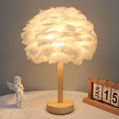 TIMMLUX LED namizna svetilka s perjem Art Deco lesena z vključeno LED sijalko 3500K na elektriko