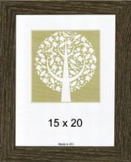 Karako Foto okvir 15x20 cm, iz lesa, namizni, stenski, 17 sivo rjav