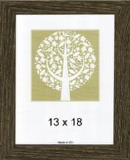 Karako Foto okvir 13x18 cm, iz lesa, namizni, stenski, 17 sivo rjav
