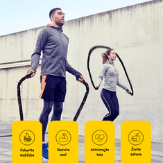 Homey Kolebnica | Skakalna vrv za funkcionalno vadbo | Športna vrv za skakanje | Teža 1.1 KG | Fitnes kolebnica