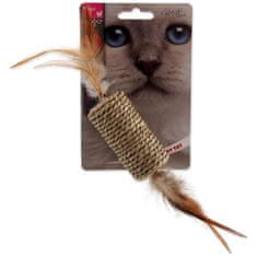 Magic cat Igrača valjček iz morske trave s perjem 19cm