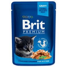 Brit Premium Cat Kitten piščančji koščki 100g