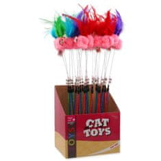 Magic cat Igrača dudo žoga pliš s perjem 16cm+42cm 24pcs