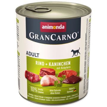 Animonda pes GRANCARNO cons. ADULT zajec/zelišča 800g