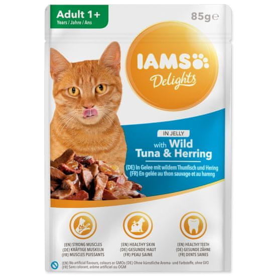 IAMS Kapsula Delights Adult tuna in sled v želeju 85g