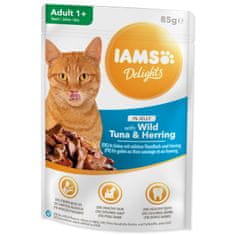 IAMS Kapsula Delights Adult tuna in sled v želeju 85g