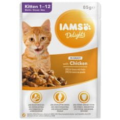 IAMS Cat Kitten piščanec v omaki žepek 85g