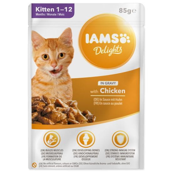 IAMS Cat Kitten piščanec v omaki žepek 85g
