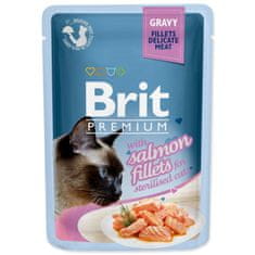 Brit Premium Cat Steriliziran losos, fileti v omaki 85g