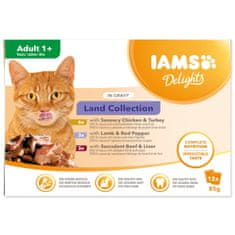 IAMS Delights Adult kopensko meso v omaki, multipack 1020g (12x85gr)