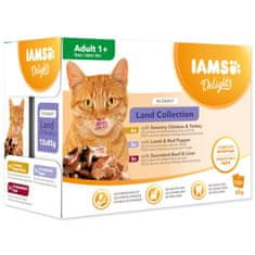 IAMS Delights Adult kopensko meso v omaki, multipack 1020g (12x85gr)