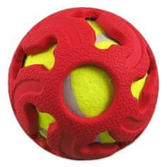 Dog Fantasy Žoga Pes Fantazijska guma s teniško žogico rdeča 7,5cm