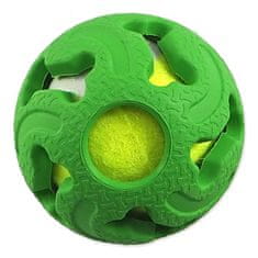 Dog Fantasy Žogica Pes Fantazijska guma s teniško žogico zelena 5cm