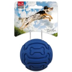 Dog Fantasy Žogica pes Fantazija guma, vzorec kosti piskanje modra 7,5cm