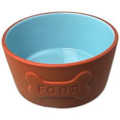 Dog Fantasy keramična posoda FOOD opeka/modra 16,5x8cm, 750ml