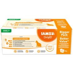 IAMS Delights Adult morski sadeži in meso s kopnega v omaki v večpaketnem pakiranju 6120g (72x85g)