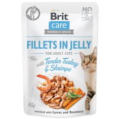 Brit Care Cat puran in kozice, fileti v želeju 85g