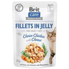 Brit Care Cat piščanec s sirom, fileti želeja 85g