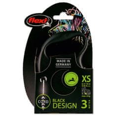 Flexi Povodec Black Design kabel XS črn 3m