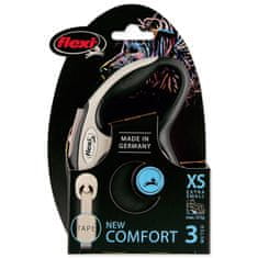 Flexi Povodec New Comfort Tape XS črn 3m