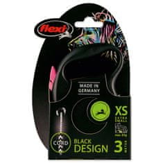 Flexi Povodec Black Design kabel XS roza 3m
