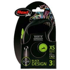 Flexi Povodec Black Design kabel XS zelen 3m