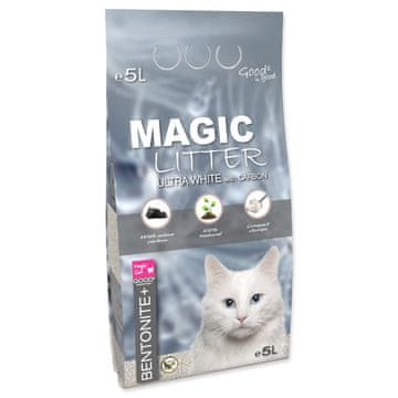 Magic cat Magic Litter Bentonit Ultra White z ogljikom 5L/4,4kg