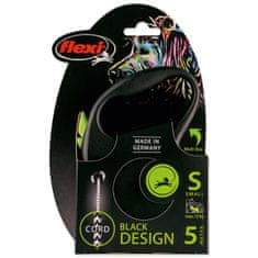 Flexi Povodec Black Design kabel S zelen 5m