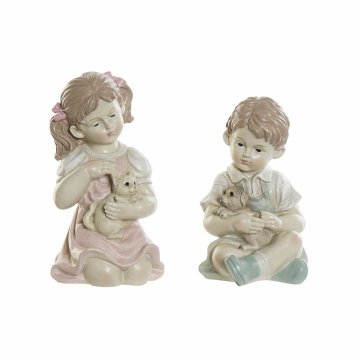 DKD Home Decor Dekorativna figura DKD Home Decor Resin Children (14,5 x 16 x 26 cm) (2 kosa)
