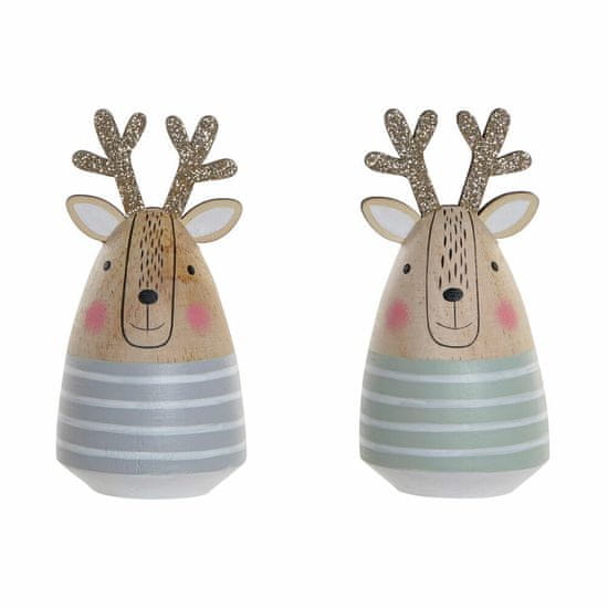 DKD Home Decor Dekorativna figura DKD Home Decor Topol severni jelen (2 kosa) (7 x 7 x 14 cm)