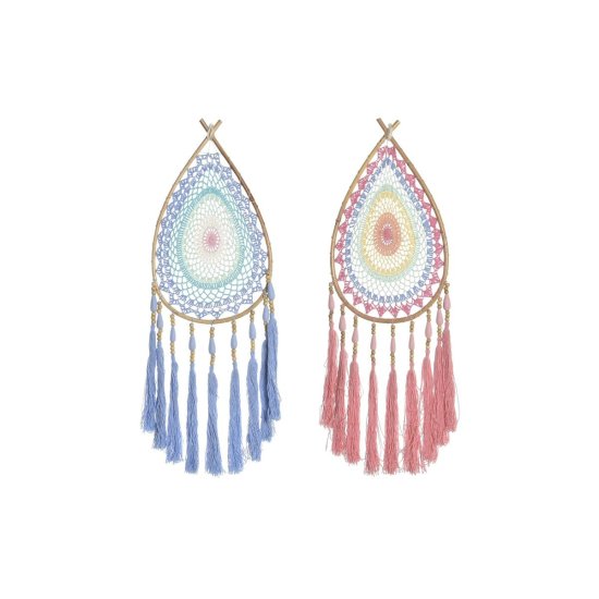 DKD Home Decor Lovilec sanj DKD Home Decor Blue Cotton Coral Rattan Boho (27 x 1 x 62 cm) (2 enoti)
