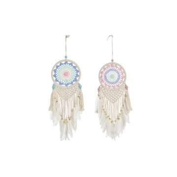 DKD Home Decor Viseča dekoracija DKD Home Decor Bombažno perje Boho (16 x 1 x 58 cm) (2 enoti)