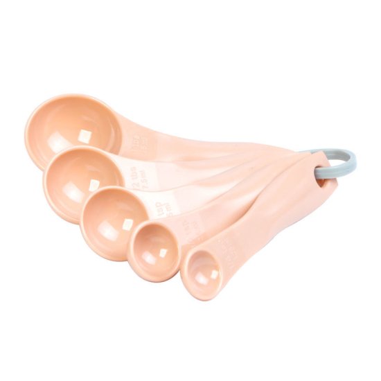 bewello set merilnih žličk - plastika - breskev - v različnih velikostih (1,25 ml, 2,5 ml, 5 ml, 7,5 ml, 15 ml)