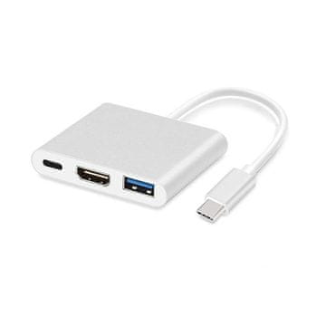MG adapter USB-C - HDMI 4K / USB / USB-C 0.25m, belo